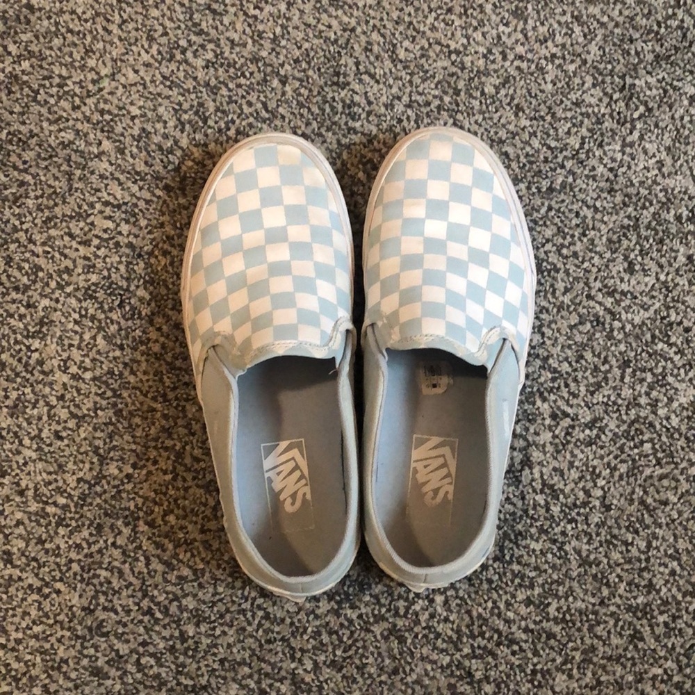 Light Blue Checkered Vans